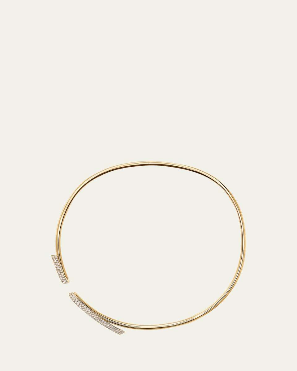 18K Yellow Gold Inside Out Diamond Flip Choker Necklace